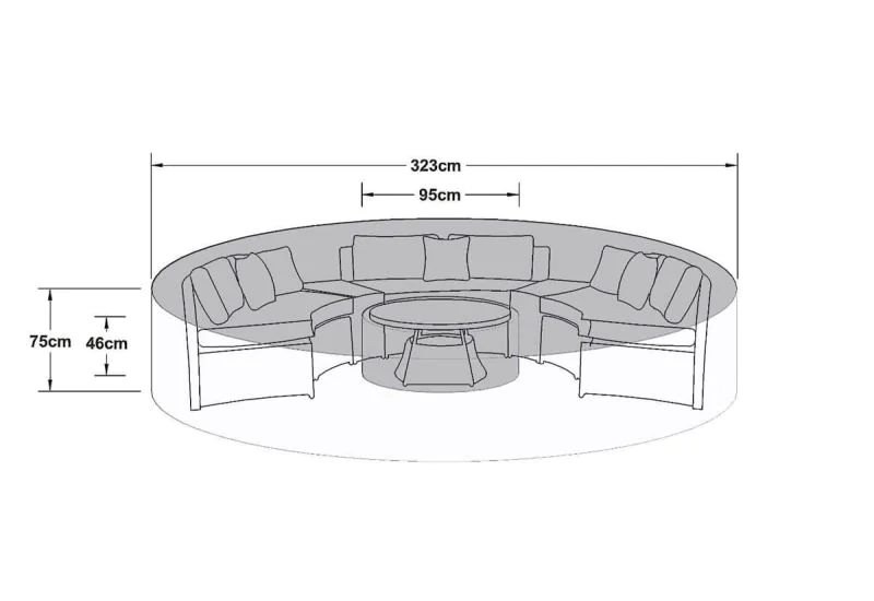 Maze rattan half top moon sofa set
