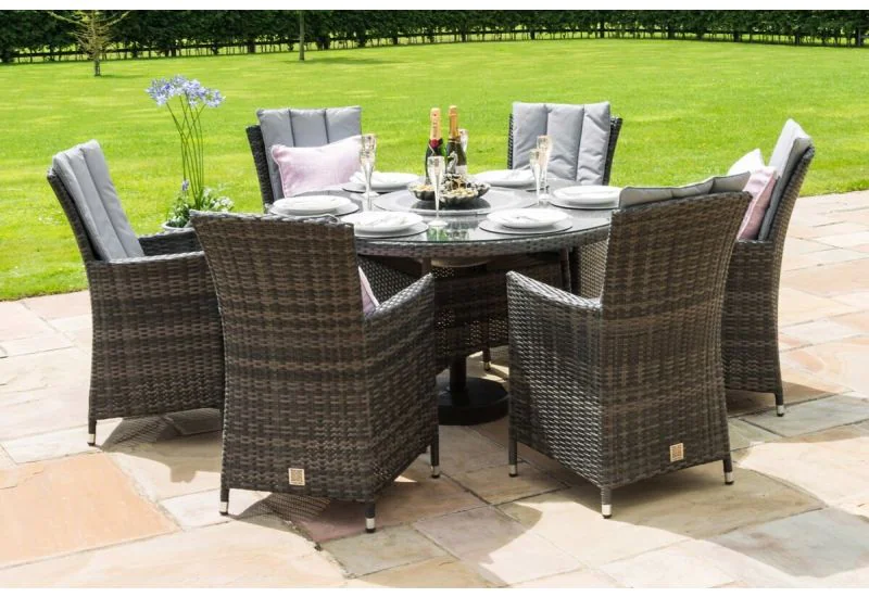6 seater rattan deals round dining set