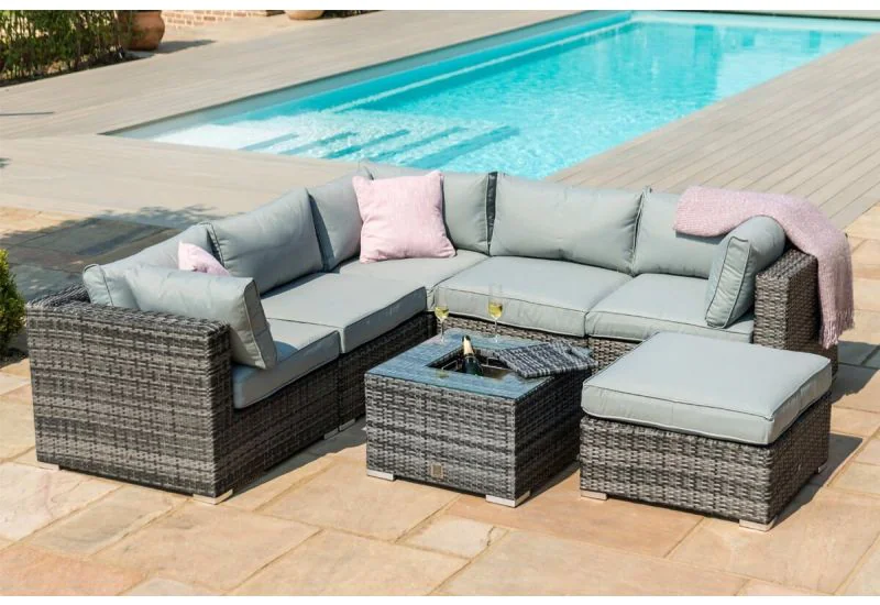 Maze Rattan London Corner Group with Ice Bucket Coffee Table
