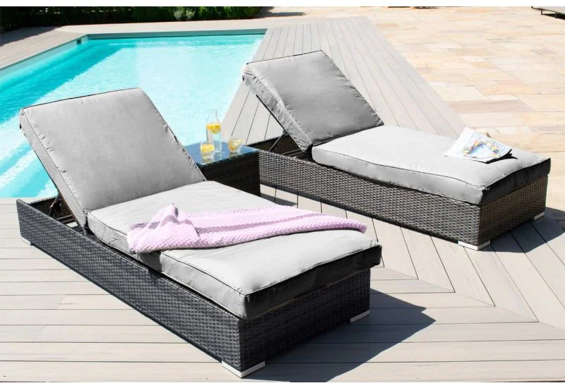 Maze rattan store sun lounger
