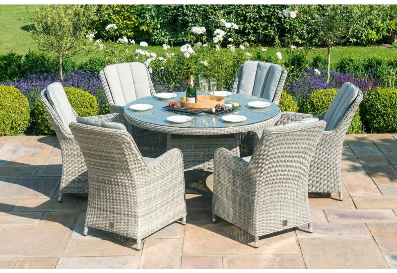 Rattan garden table and cheap chairs 6 seater