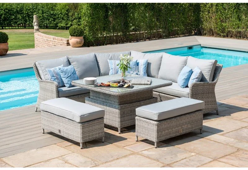 Corner dining sales rattan