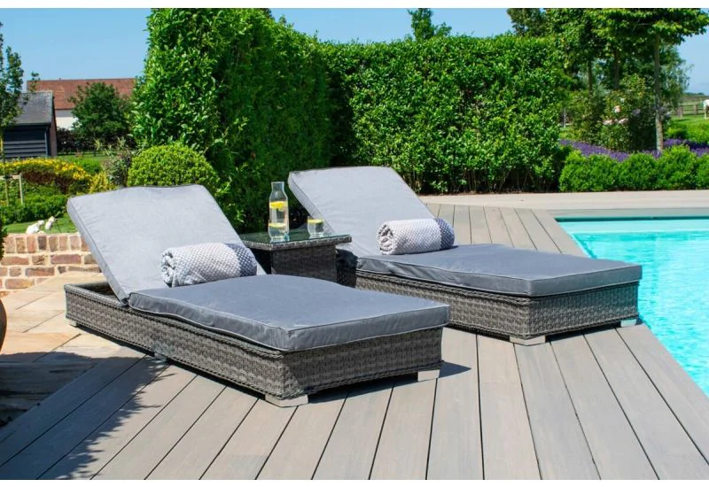 Rattan garden sun lounger deals