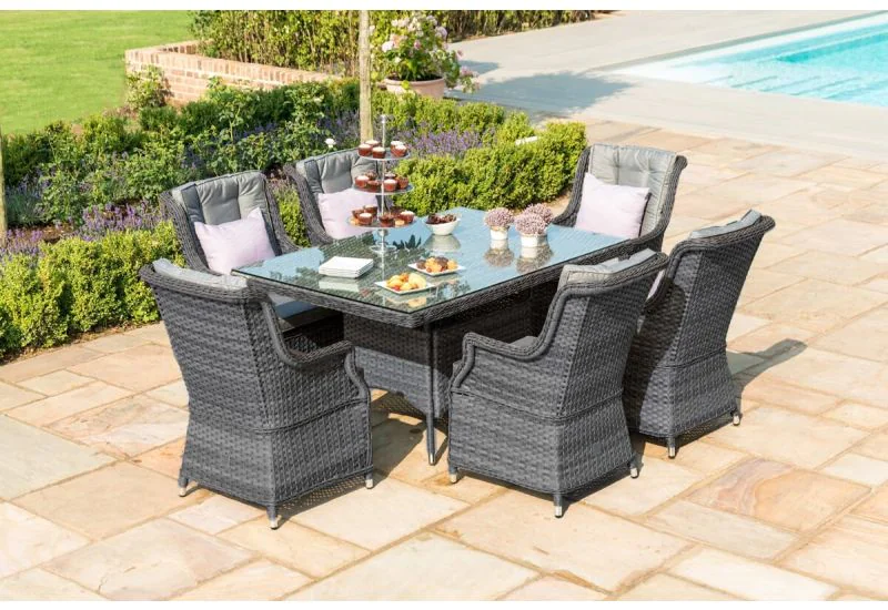 Maze Rattan NEW Victoria 6 Seat Rectangular Dining Set