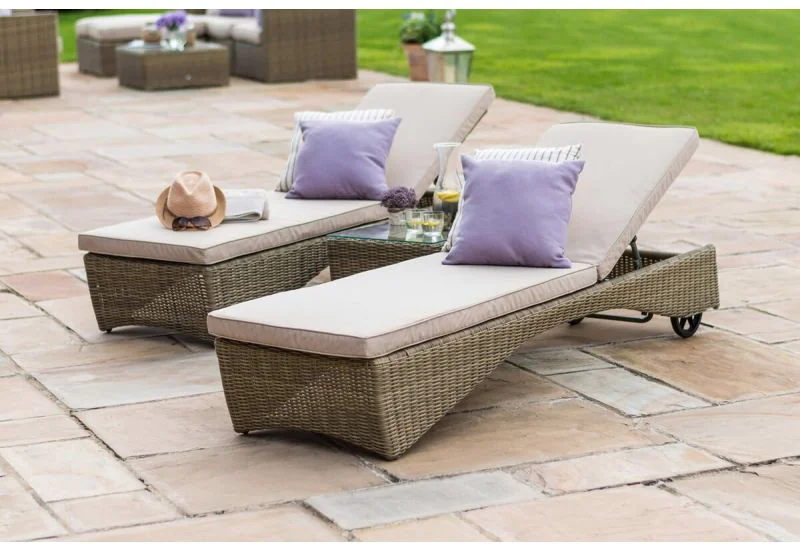 Maze Rattan Winchester Miami Sun Lounger set Rattan Furniture Fairy