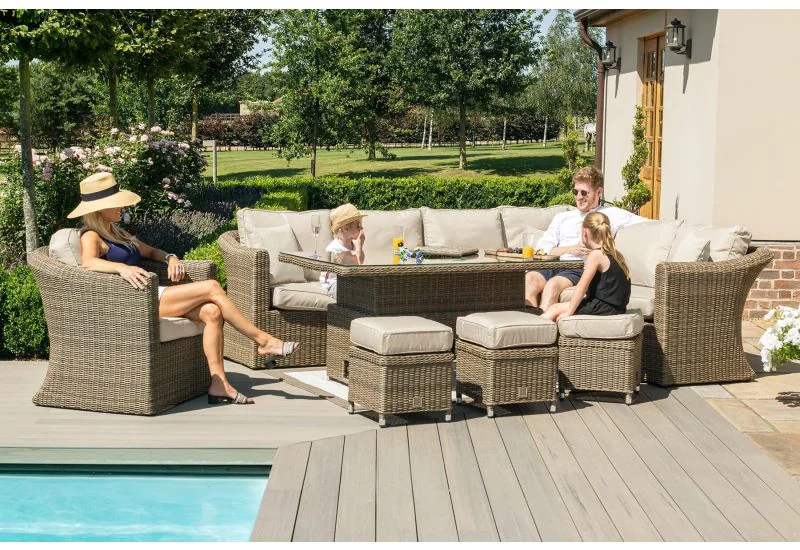 Large rattan dining table sale