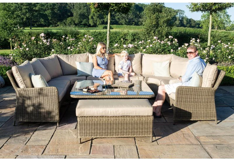 Maze Winchester Royal U Shaped Sofa Set With Ice Bucket Rising Table