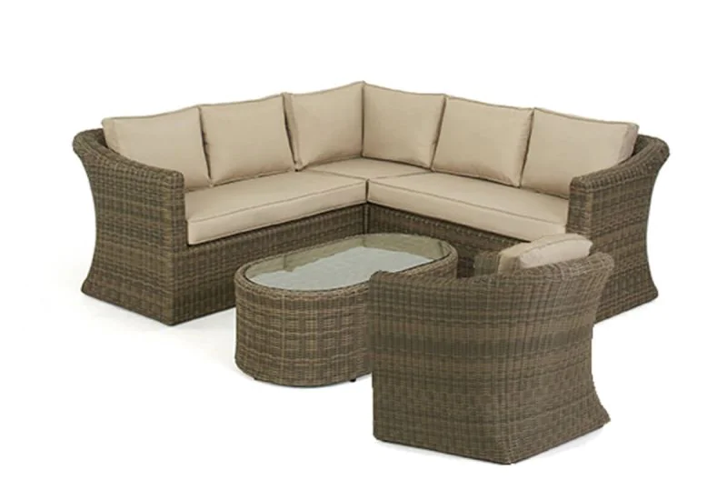 Maze Rattan Winchester Small Corner Sofa Set with Armchair