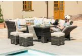 Maze Rattan Henley Garden Corner Sofa Dining Set With Rising Table