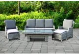 Cambridge Reclining Casual Garden Sofa Dining Set With Rising Table