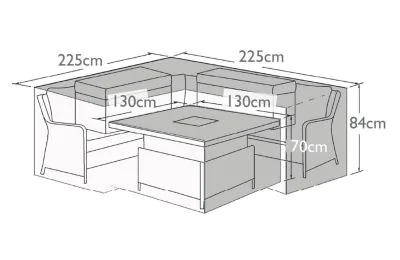 Maze Ascot Deluxe Corner Dining Set with Rising Table - Garden Furniture Cover 
