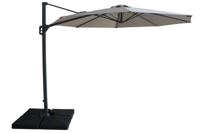 Maze Helios 3m Round Rotating Cantilever Parasol with Base - Clay Beige