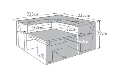 Maze Deluxe Kingston Corner Dining Set with Rising Table - Winter Cover