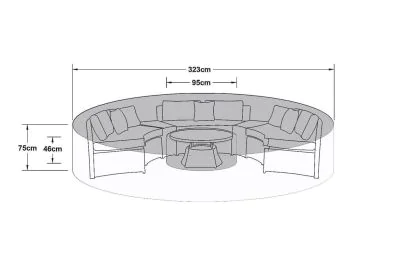 Maze Rattan Half Moon Curved Garden Sofa Set - Garden Furniture Cover