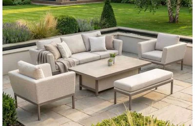 Maze Lounge - Outdoor Fabric Pulse 3 Seat Sofa Set With Rising Table