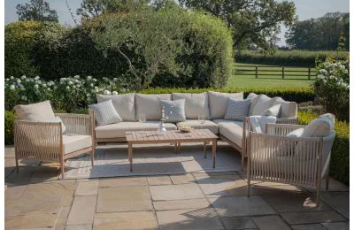 Maze - Rope Weave Havana Large Corner Sofa Set & 2 Armchairs