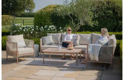 Maze - Havana Rope Weave Large Corner Sofa Set with Rectangular Coffee Table & Armchair