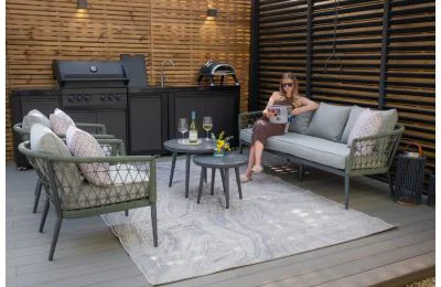 Maze - Rope Weave Monaco 3 Seat Sofa Set - Ivy Green