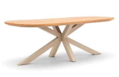 Maze - Sicily 6 Seat Rectangular Teak Garden Dining Table - Latte